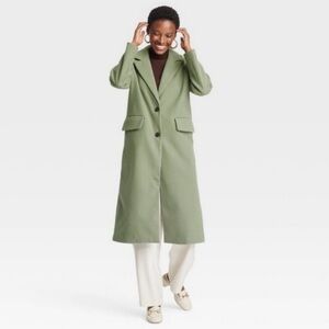 A New Day Women’s Faux Wool Topcoat Olive Size L